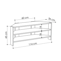 Meuble TV d'angle design scandinave Thales