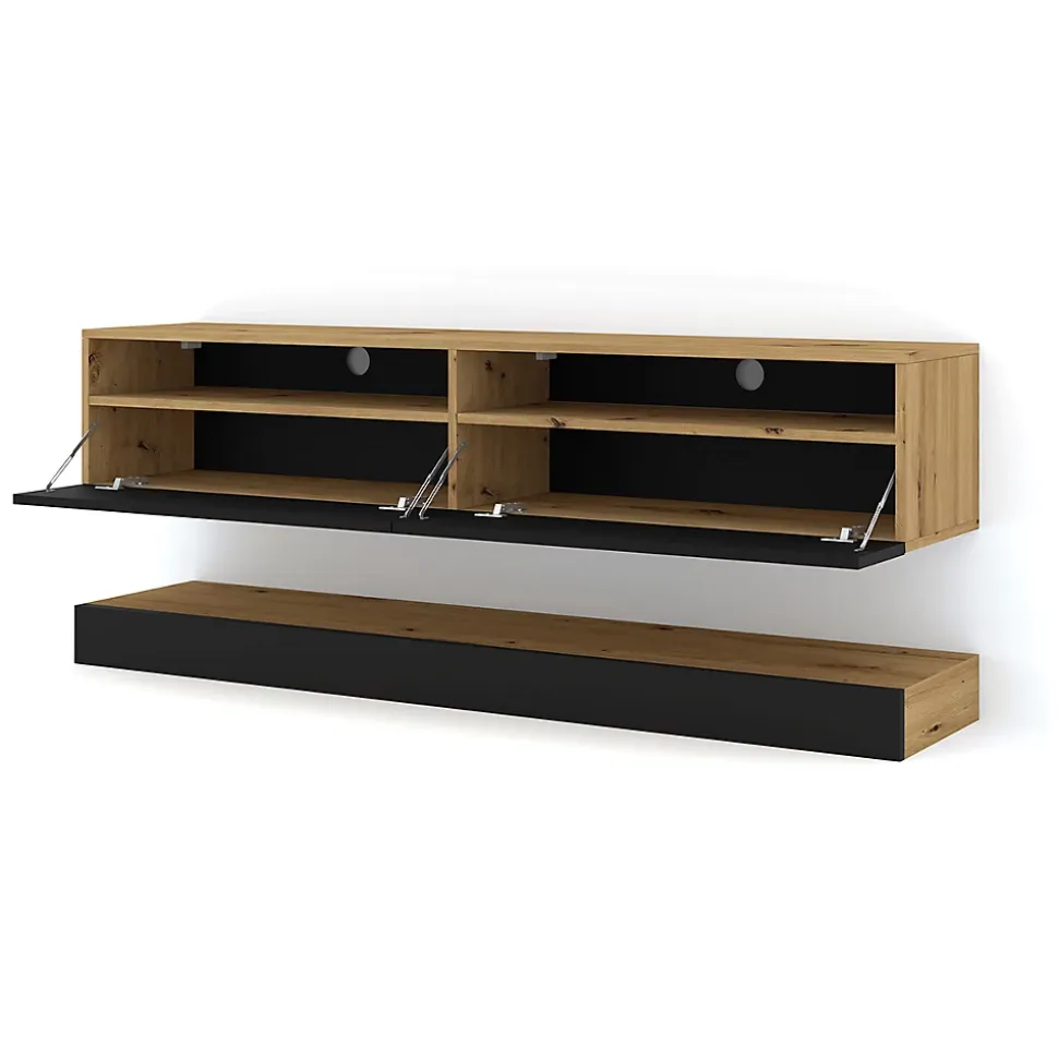 Meuble TV Duo 160 Cm Suspendu Artisan/ Noir Sideboeard