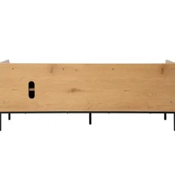 Meuble TV en acier et MDF décor mélaminé 150 cm beige Oviala