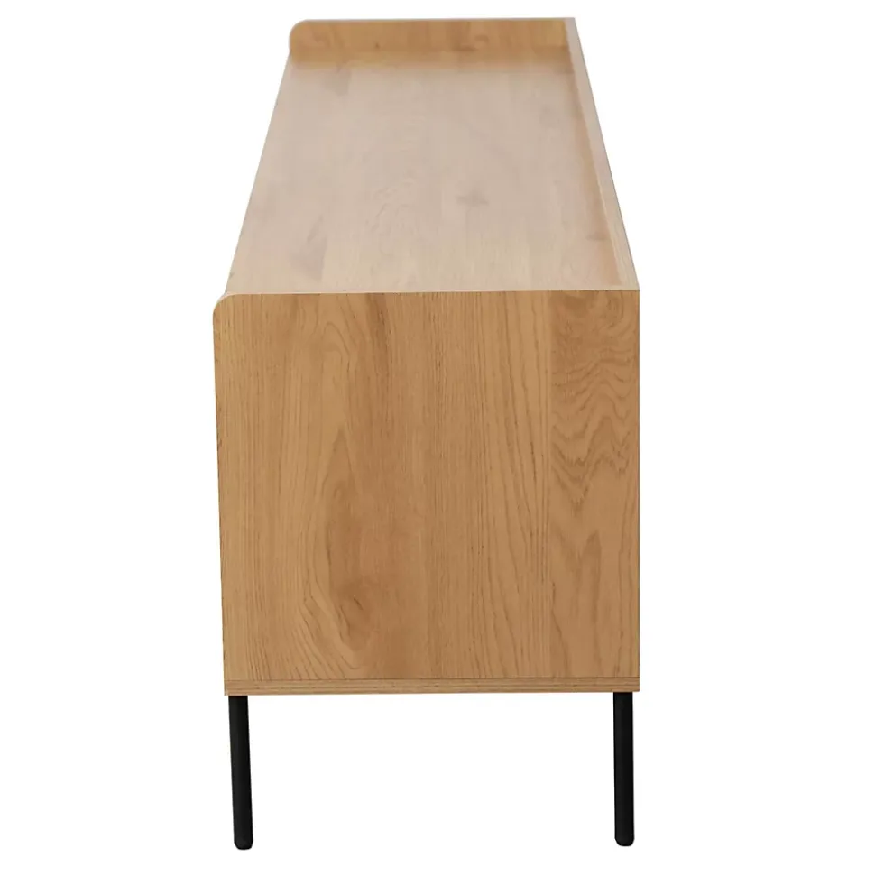 Meuble TV en acier et MDF décor mélaminé 150 cm beige Oviala