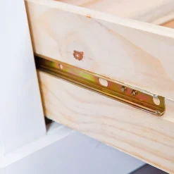 Meuble TV en Pin Massif "Abigael" 118cm Blanc