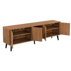 Meuble TV Hedemora 140 x 30 x 46 cm Effet Bois Foncé en.casa