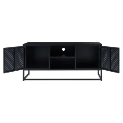 Meuble TV Janakkala acier 120 x 40 x 55 cm noir en.casa