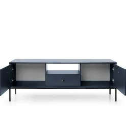 Meuble TV Komodee MONCTON RTV1 Poignées en métal Bleu marine Bleu marine 39 x 154 x 56 cm