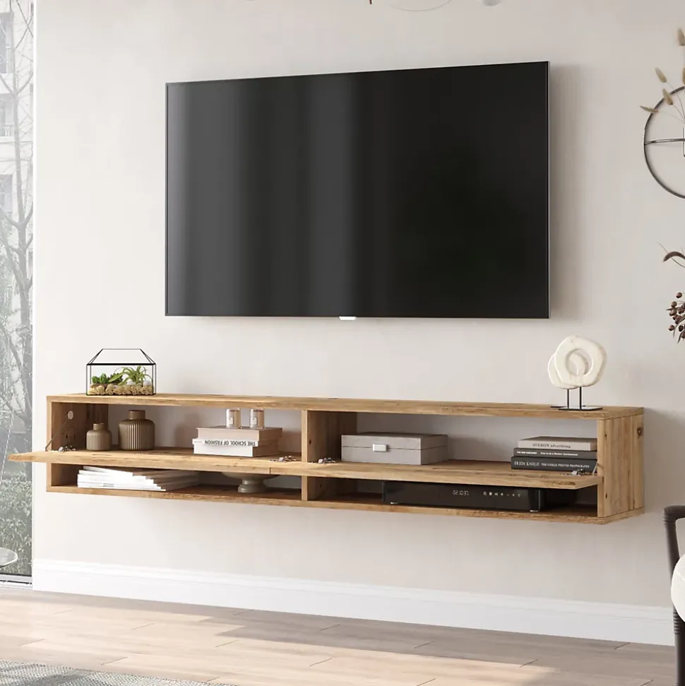 Meuble TV Laitila à 2 portes 29,5 x 180 x 31,5 cm effet bois de pin en.casa