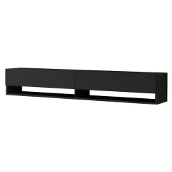 Meuble TV Laitila à 2 portes 29,5 x 180 x 31,5 cm noir en.casa