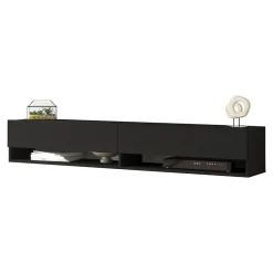 Meuble TV Laitila à 2 portes 29,5 x 180 x 31,5 cm noir en.casa