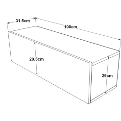 Meuble TV Lapinlahti à porte 29,5 x 100 x 31,5 cm effet bois de pin / blanc en.casa