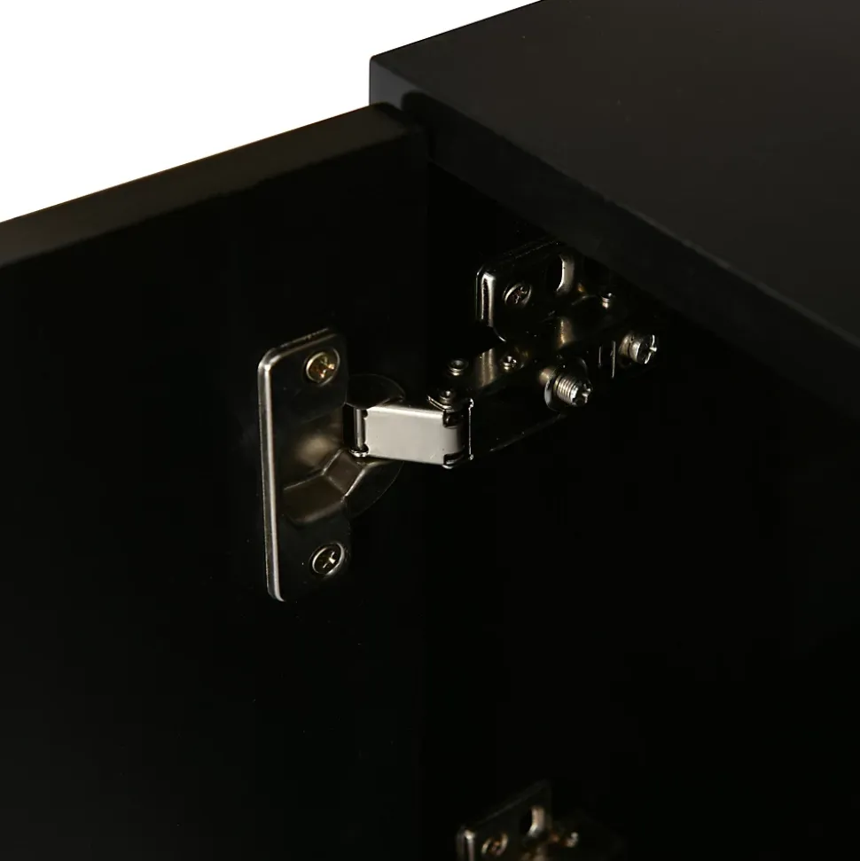 Meuble TV LED 2 pièces, banc TV 200x39x42 cm, éclairage LED RGB réglable, charge 60 kg, pour salon ou chambre, noir