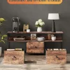Meuble TV LED moderne, bois, 3 tiroirs, motif tissu noir, tablette rangement, pieds réglables, 108x29.8x78 cm, Naturelle