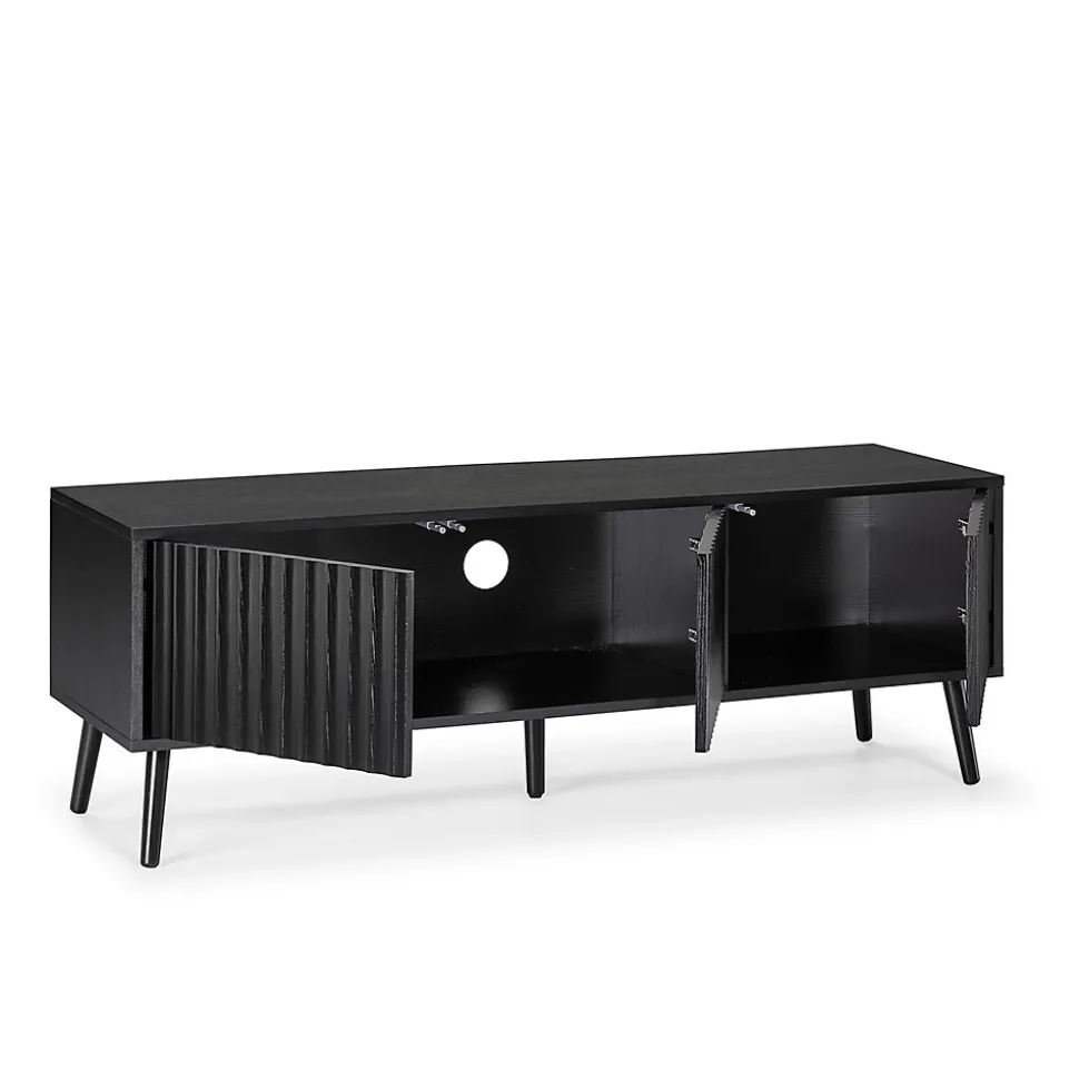 Meuble TV Lluvia 3 portes couleur noir