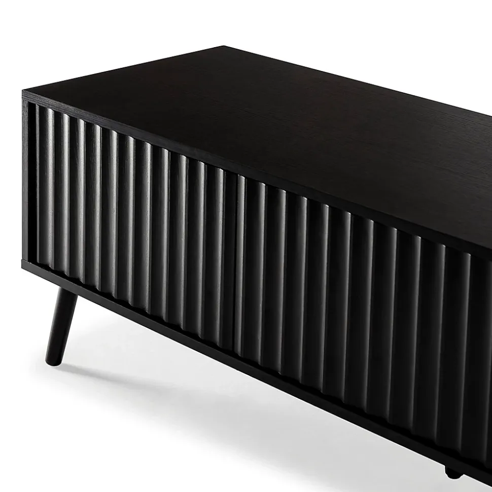 Meuble TV Lluvia 3 portes couleur noir