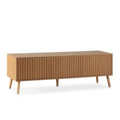 Meuble TV Lluvia 3 portes chêne, longueur 130 cm
