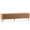 Meuble TV Lluvia 4 portes, coloris chêne, longueur 160 cm
