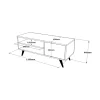 Meuble TV Max, Buffet de salon, Armoire basse pour TV, Base murale de rangement, 110x40h44 cm, Chêne