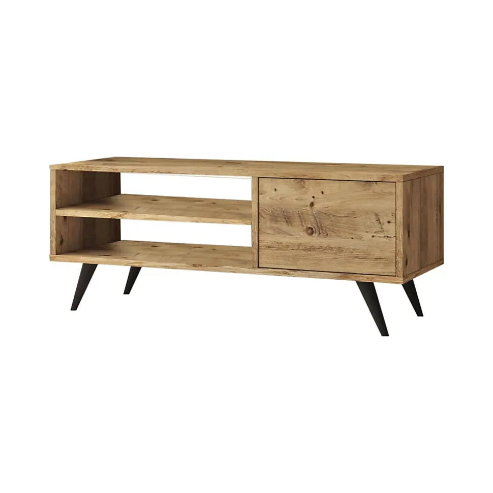 Meuble TV Max, Buffet de salon, Armoire basse pour TV, Base murale de rangement, 110x40h44 cm, Chêne