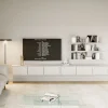 Meuble TV mural blanc avec 6 abattants 300 cm FRAMME