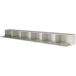 Meuble TV mural blanc avec 6 abattants 300 cm FRAMME