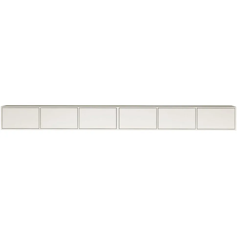 Meuble TV mural blanc avec 6 abattants 300 cm FRAMME