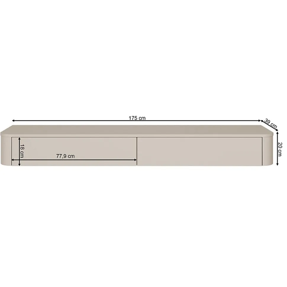 Meuble TV mural gris cachemire 175 cm LUVIO SLIM