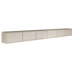 Meuble TV mural gris cachemire avec 6 abattants 300 cm FRAMME