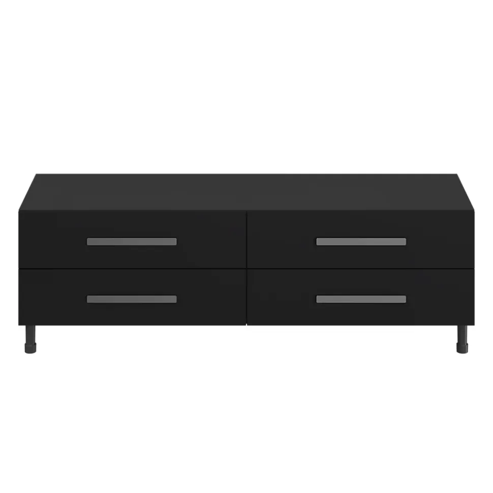 Meuble TV noir avec 4 tiroirs GoodHome Atomia H. 37 x L. 150 x P. 45 cm