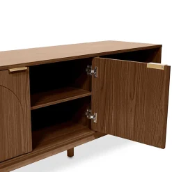 Meuble TV NOLAN couleur bois de noyer style scandinave