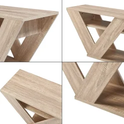 Meuble TV Nome avec 2 étagères 110 x 30 x 40 cm effet chêne en.casa