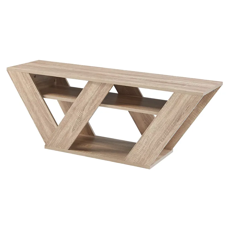 Meuble TV Nome avec 2 étagères 110 x 30 x 40 cm effet chêne en.casa