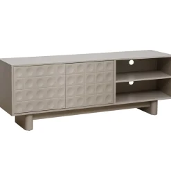 Meuble TV rectangulaire 2 portes L160 cm beige Oviala