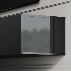Meuble TV SIRHONA Grand Rangement Moderne Sans Poignées +2 Portes + Noir +160 cm