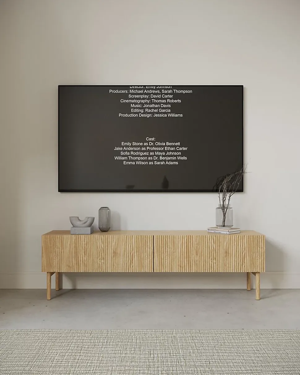 Meuble TV sur pied 175 cm chêne huilé NOLIE
