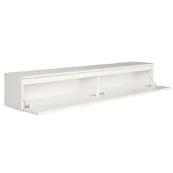 Meuble TV suspendu 175 cm 2 portes blanc BEMMI