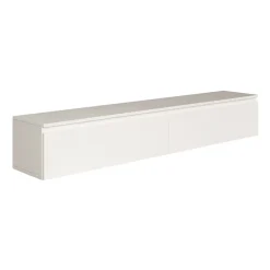 Meuble TV suspendu 175 cm 2 portes blanc BEMMI