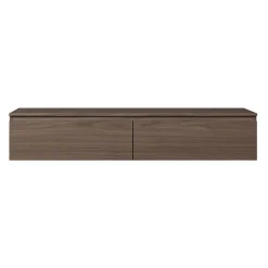 Meuble TV suspendu 150 cm 2 portes noyer du Wisconsin BEMMI