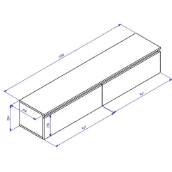 Meuble TV suspendu 150 cm 2 portes noyer du Wisconsin BEMMI