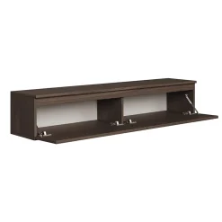 Meuble TV suspendu 150 cm 2 portes noyer du Wisconsin BEMMI