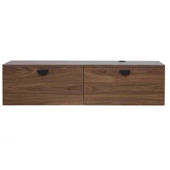 Meuble TV suspendu 120 cm industriel bois foncé Oviala