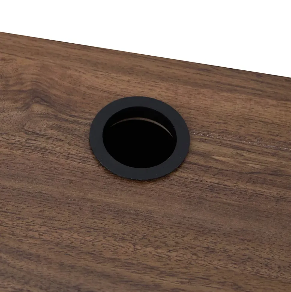 Meuble TV suspendu 120 cm industriel bois foncé Oviala