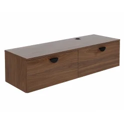 Meuble TV suspendu 120 cm industriel bois foncé Oviala