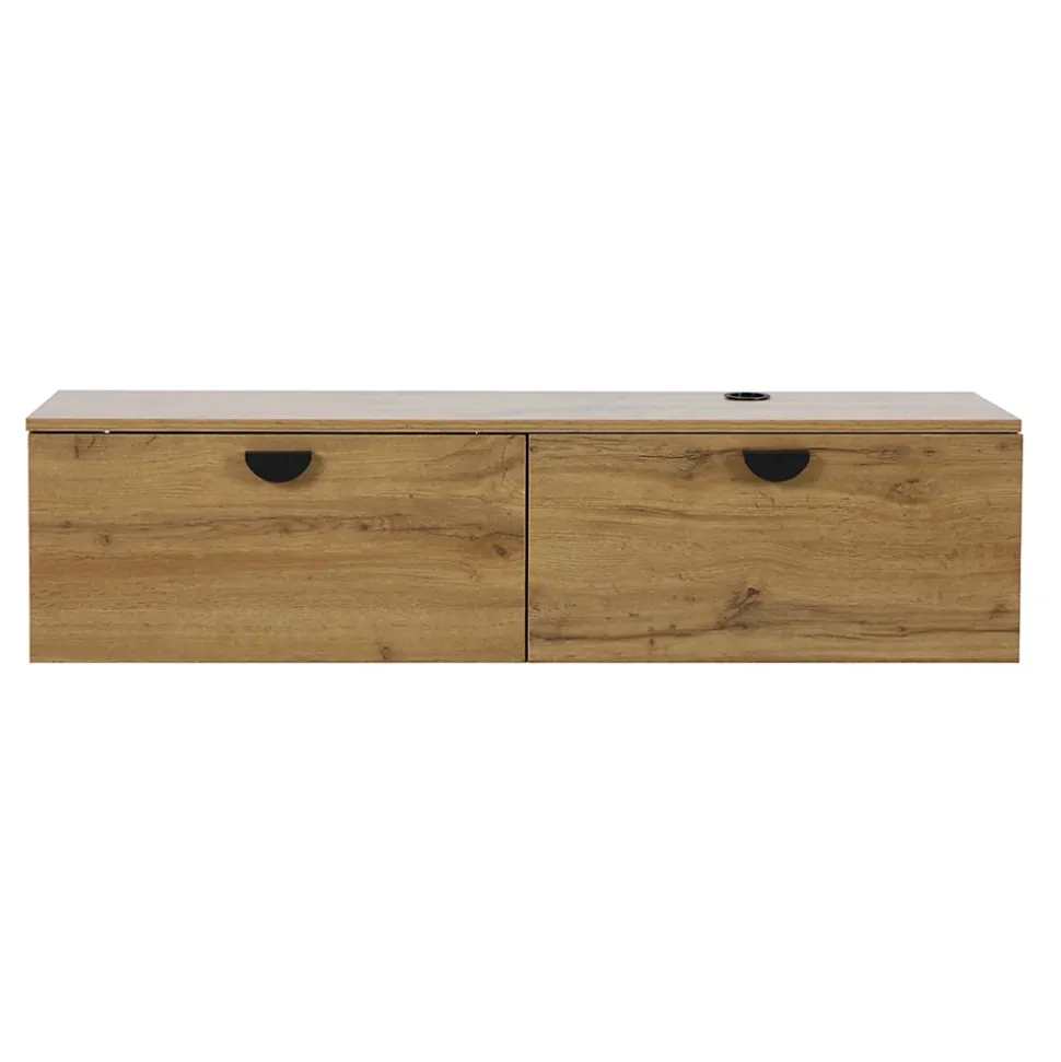 Meuble TV suspendu 120 cm industriel bois Oviala