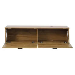 Meuble TV suspendu 120 cm industriel bois Oviala