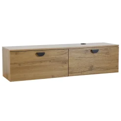 Meuble TV suspendu 120 cm industriel bois Oviala