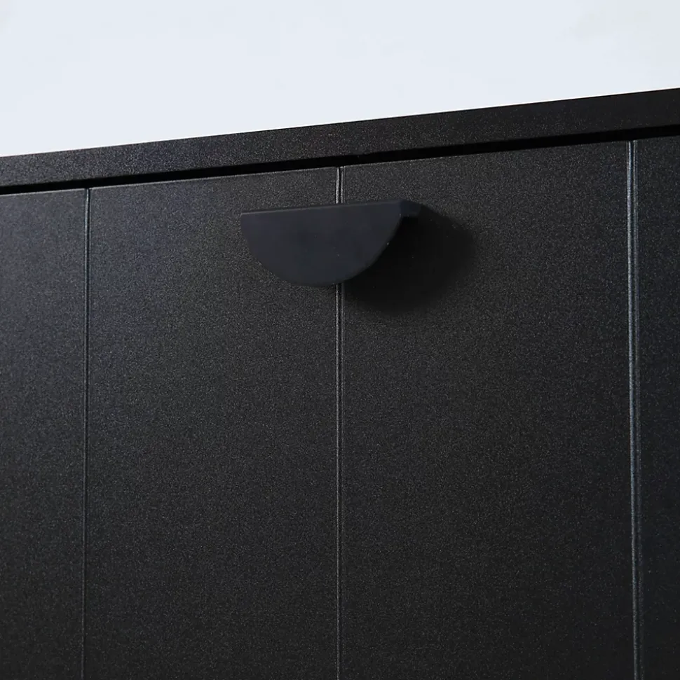 Meuble TV suspendu 160 cm moderne noir Oviala