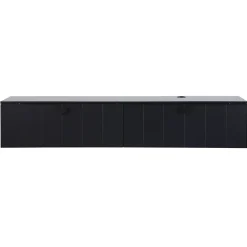 Meuble TV suspendu 160 cm moderne noir Oviala