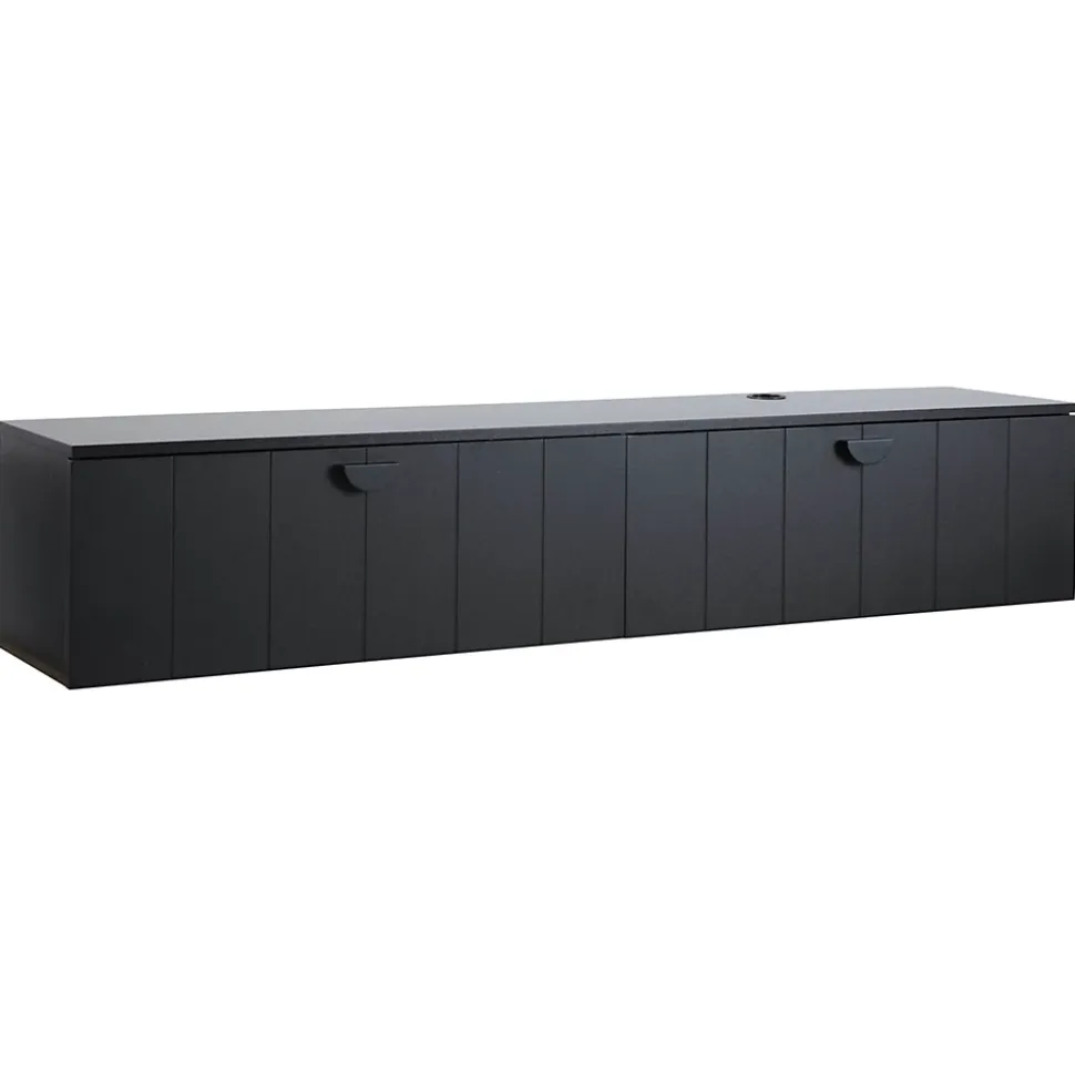 Meuble TV suspendu 160 cm moderne noir Oviala