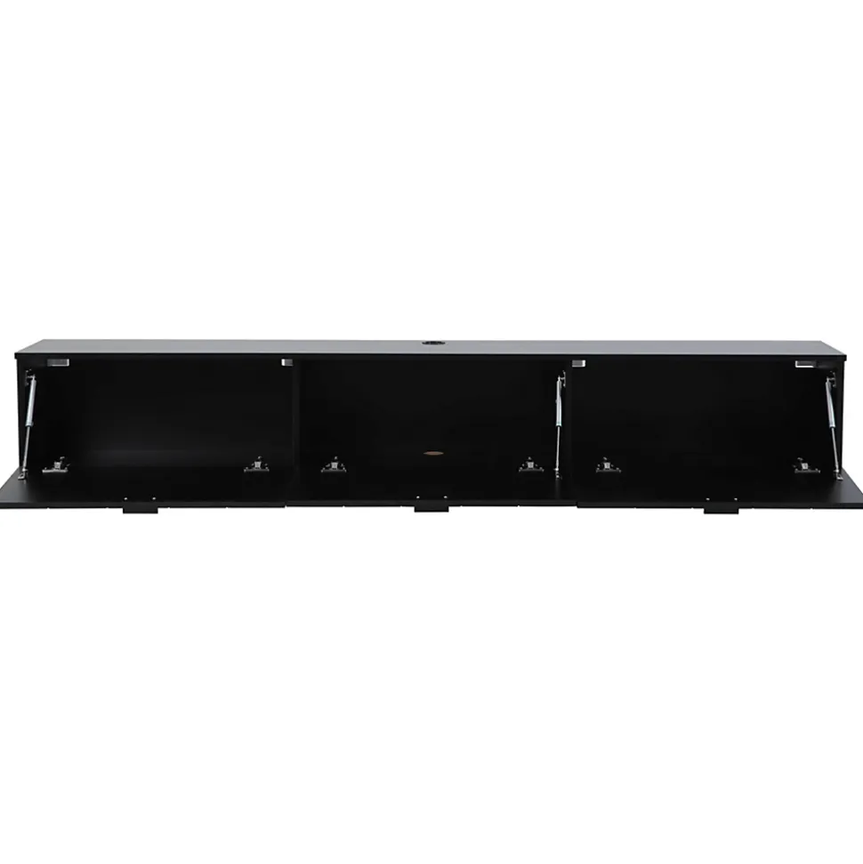 Meuble TV suspendu 200 cm moderne noir Oviala