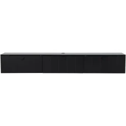 Meuble TV suspendu 200 cm moderne noir Oviala