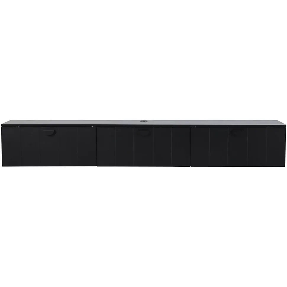Meuble TV suspendu 200 cm moderne noir Oviala