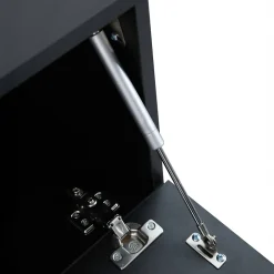 Meuble TV suspendu 200 cm moderne noir Oviala